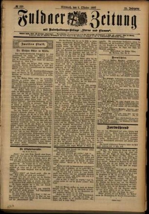 Zweite Ausgabe vom Mittwoch, den 06. Oktober 1897.