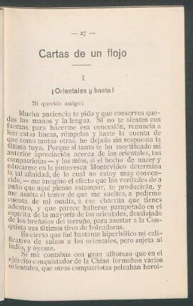 Cartas de un flojo