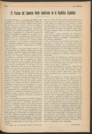 El fracaso del comercio norte-americano en la República Argentina