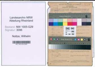 Entnazifizierung Wilhelm Noltze , geb. 16.01.1895 (Bahninspektor)