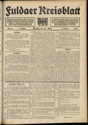 Ausgabe vom Montag, den 22. April 1912.