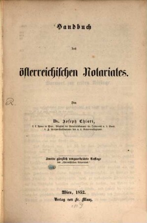 Handbuch des österreichischen Notariats