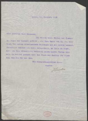 Brief an Heinrich Dessauer : 23.11.1912
