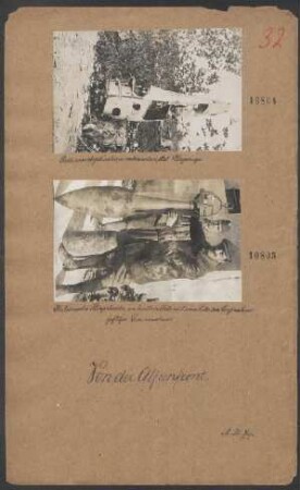 Reste eines abgestürzten u. verbrannten ital. Flugzeugs