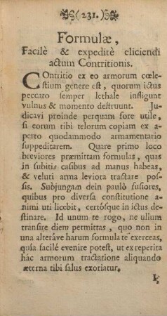 Formulæ, facilè & expeditè eliciendi actum contritionis.