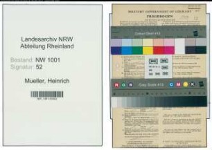 Entnazifizierung Heinrich Mueller, geb. 03.12.1885 (Staedtischer Arbeiter)