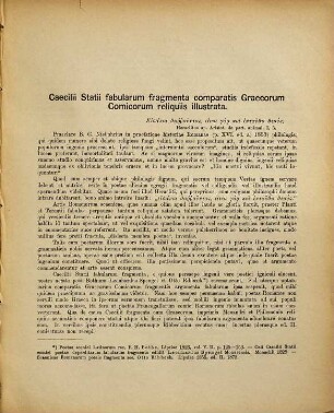 De Caecilii Statii fabularum fragmentis commentatio philologica