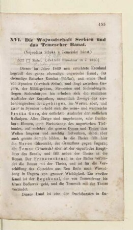 XVI. Die Wojwodschaft Serbien und das Temescher Banat