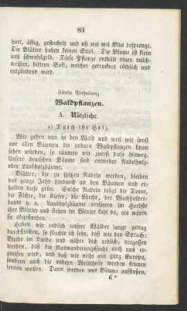 Fünfte Abtheilung: Waldpflanzen.