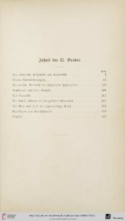 Inhalt des II. Bandes