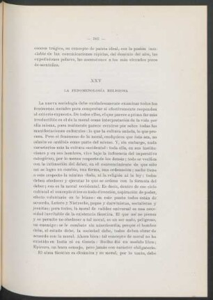 XXV - La fenómenología religiosa