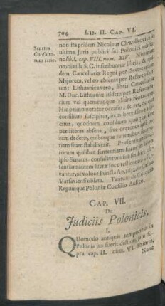 Cap. VII. De Iudiciis Polonicis.