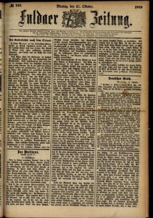 Ausgabe vom Montag, den 21. Oktober 1889.