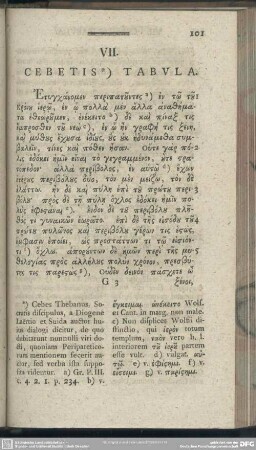 VII. Cebetis Tabula
