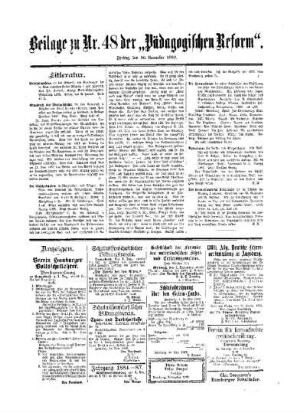 Litteratur : Beilage zu No. 48 der Pädagogischen Reform