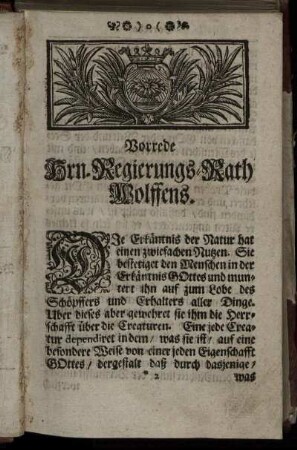 Vorrede Hrn.-Regierungs-Rath Wolffens.