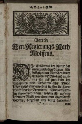 Vorrede Hrn.-Regierungs-Rath Wolffens.