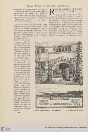 Recent designs in domestic architecture