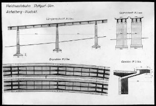Aichelbergviadukt: Konstruktionszeichnung