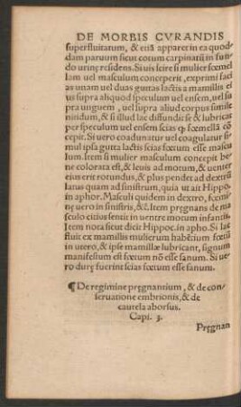 De regimine praegnantium .. Capi. 3.