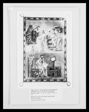 Evangeliar — Die Taufe Christi und der Evangelist Markus, Folio 93 recto