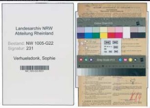 Entnazifizierung Sophie Verhuelsdonk , geb. 27.09.1889 (Gastwirtin)
