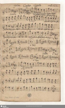 Violino. Cantus. Capella.