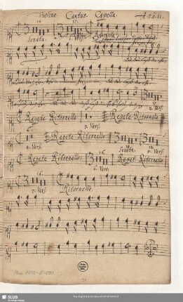 Violino. Cantus. Capella.