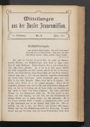 15. Jahrgang. Nr. 2. März 1915