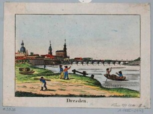 Ansicht von Dresden, Blick vom linken Elbufer auf die Altstadt