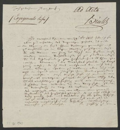 Brief an Karl Moritz von Brühl : 05.01.1816
