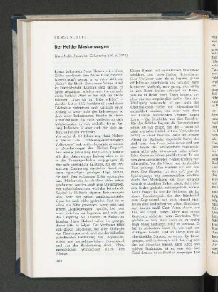 Der Heider Maskenwagen. Hans Holtorf zum 75. Geburtstag (29.6.1974).