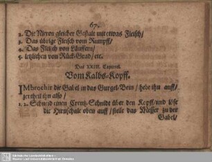 Das XXIII. Capitel. Vom Kalbs-Kopff