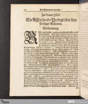 Die Achtzehende Predigt über den Prediger Salomon.