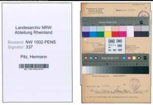 Entnazifizierung Hermann Pitz , geb. 07.08.1890 (Stadtinspektor)