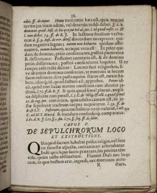 Caput V. De Sepulchrorum Loco Et Exstructione.