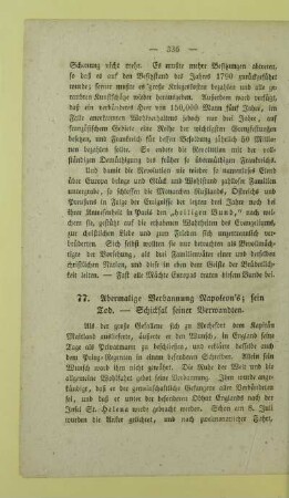 77. Abermalige Verbannung Napoleon's; sein Tod. - Schicksal seiner Verwandten