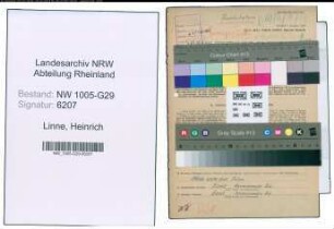 Entnazifizierung Heinrich Linne , geb. 14.06.1898 (Reichsbahnsekretaer)