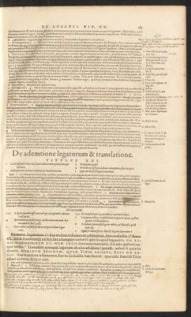 De ademtione legatorum & translatione. Titulus XXI.