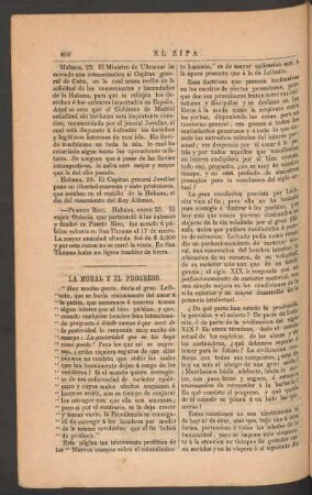 La moral y el progreso. : [Traducción]. - (De "Los Andes.")