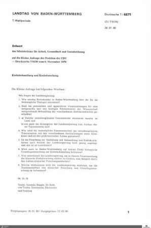Drucksachen 6871-7070: Anträge, Anfragen, Gesetzentwürfe