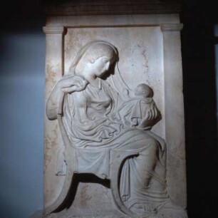 Athen. Kerameikós-Museum. Amfárate mit Enkelkind. Grabrelief Ende 5. Jh. v. Chr., Heilige Straße