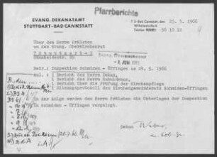 Schmiden-Oeffingen: Inspektionsberichte 1966