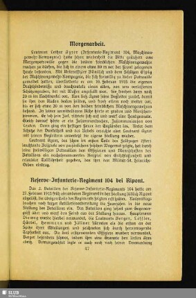 Reserve-Infanterie-Regiment 104 bei Ripont