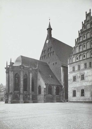 Freiberg (Sachsen), Untermarkt mit Dom St. Marien und ehemaligem Domherrenhaus