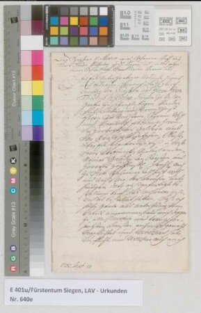 Revers des Nassau-Siegenschen Geh. Rats von Moser.