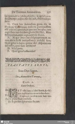 Tractatus Sexti, Sive Diei Sextae. De Animalibus Terrenis