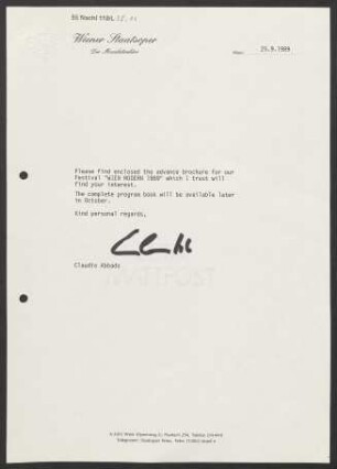 Brief an Unbekannt, 25.09.1989