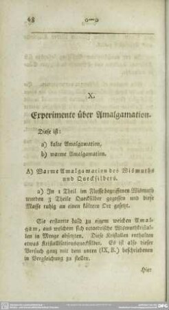 X. Experimente über Amalgamation