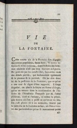 XI-XXIV, Vie De La Fontaine